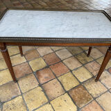Table basse en bois et marbre