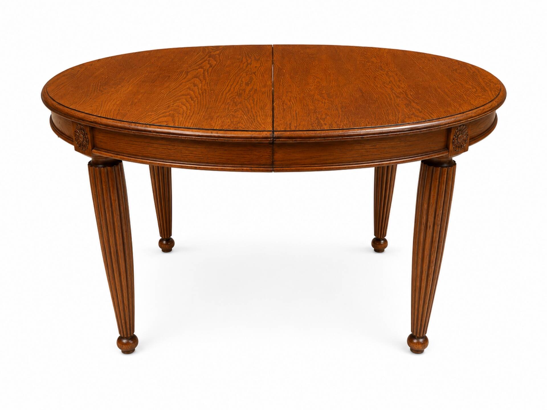 Oval table with its extension.