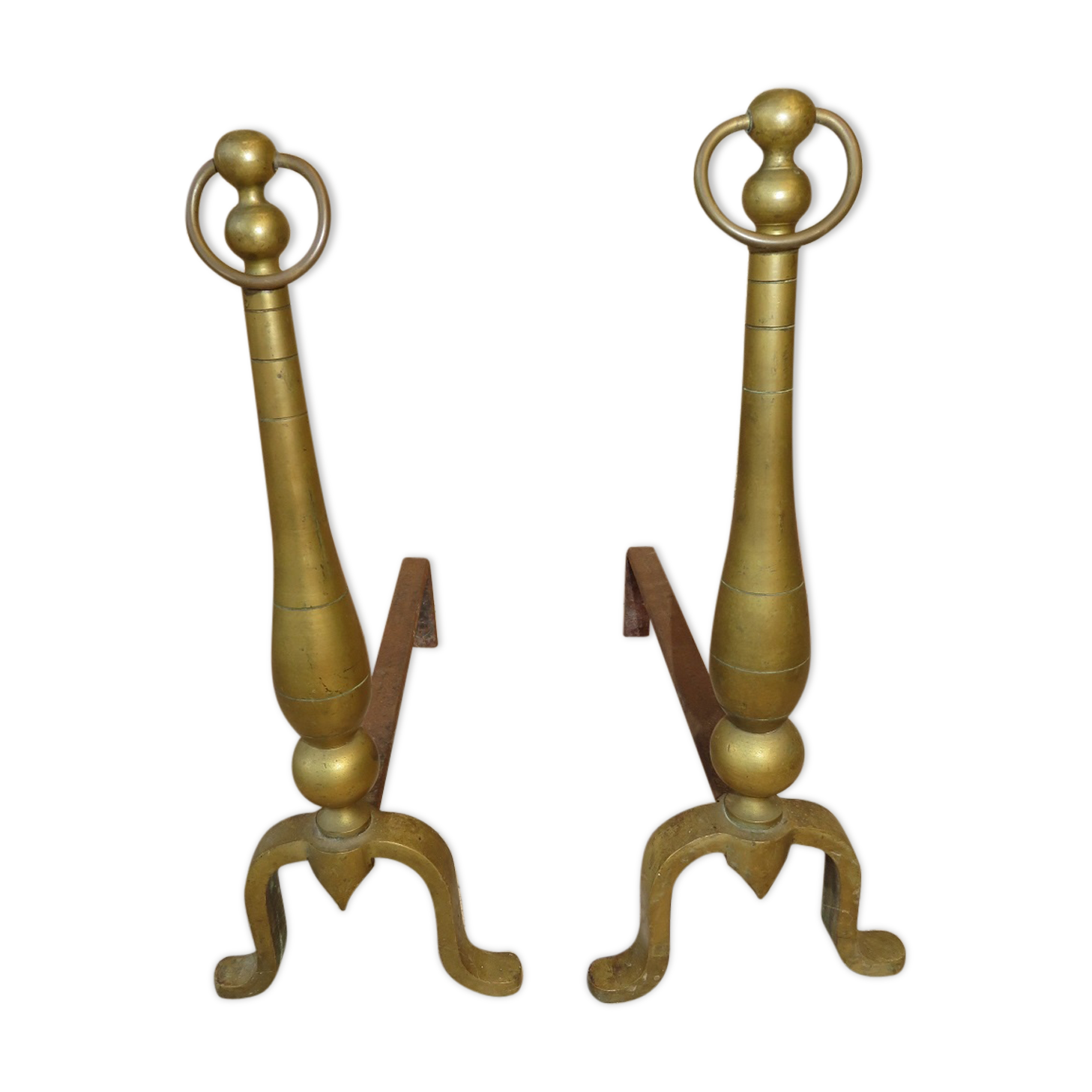 Brass andirons