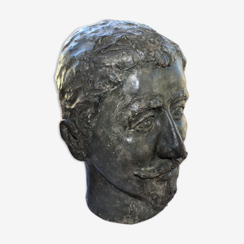 Plaster bust of a bourgeois in the early 20th century