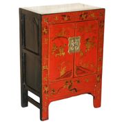 Armoirechinoise antique laquée à la main, grande armoire latérale