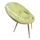 Fauteuil moumoute vintage vert pâle