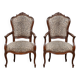 Pair of violin-shaped armchairs from the Napoléon III period in mahogany, 19th century.