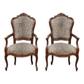 Paire de fauteuils de forme violonnée époque napoléon III en acajou époque XIXe