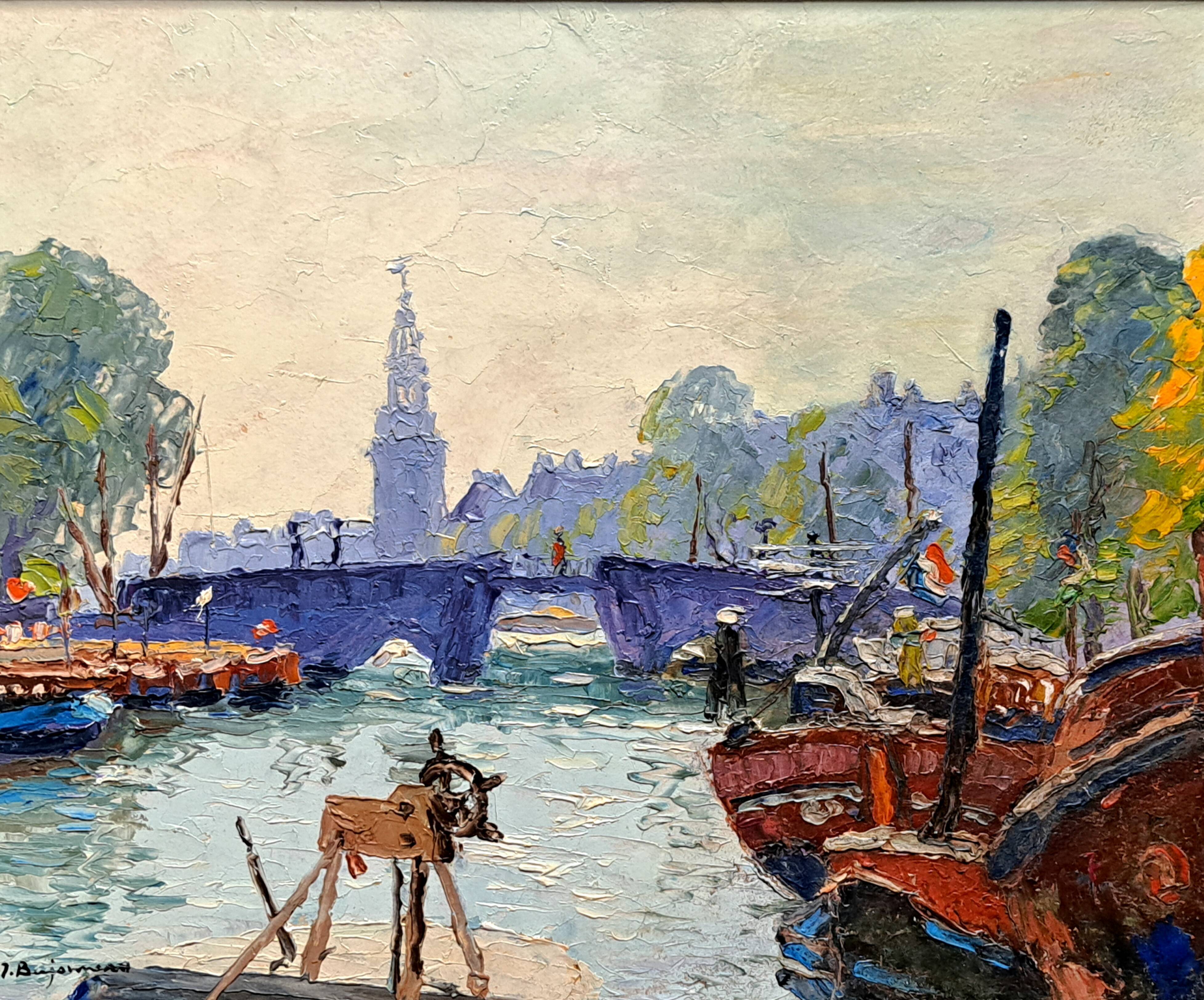 Impressionist paintings - pair of oil on cardboard signed by Jehann BERJONNEAU