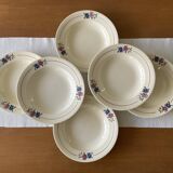 6 old earthenware soup plates from Salins-lès-Bains (Jura)