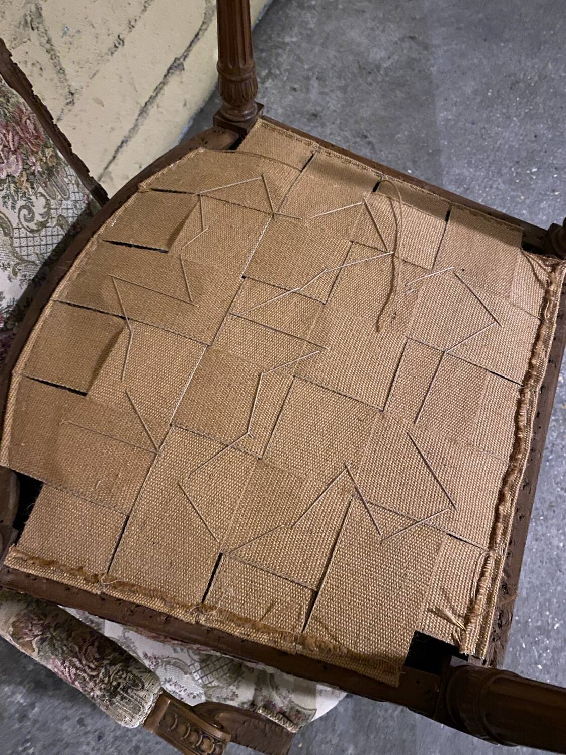 Pair of antique carved wooden armchairs