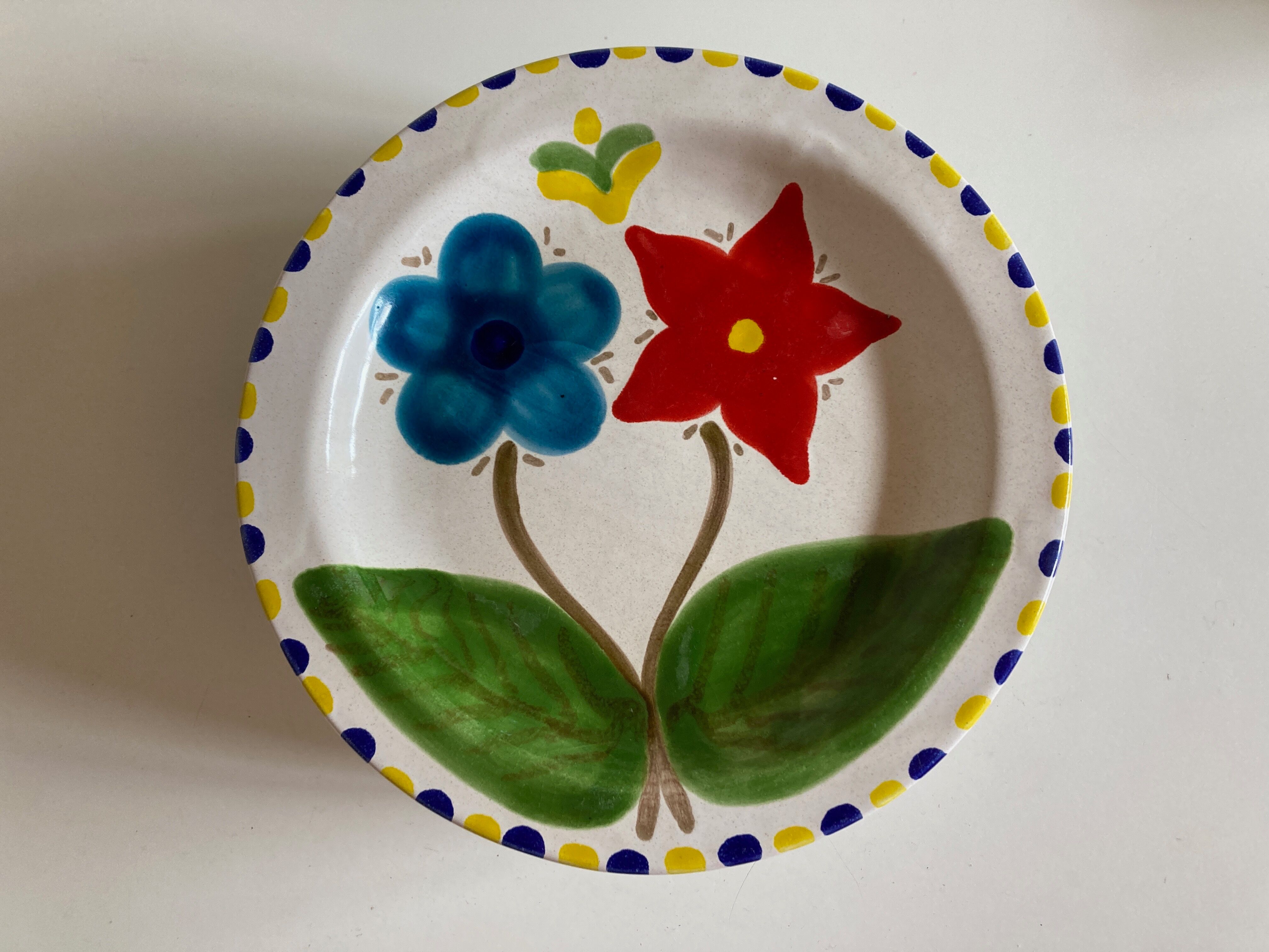 Set of 6 plates De Simone in glazed earth 1970 Italian work