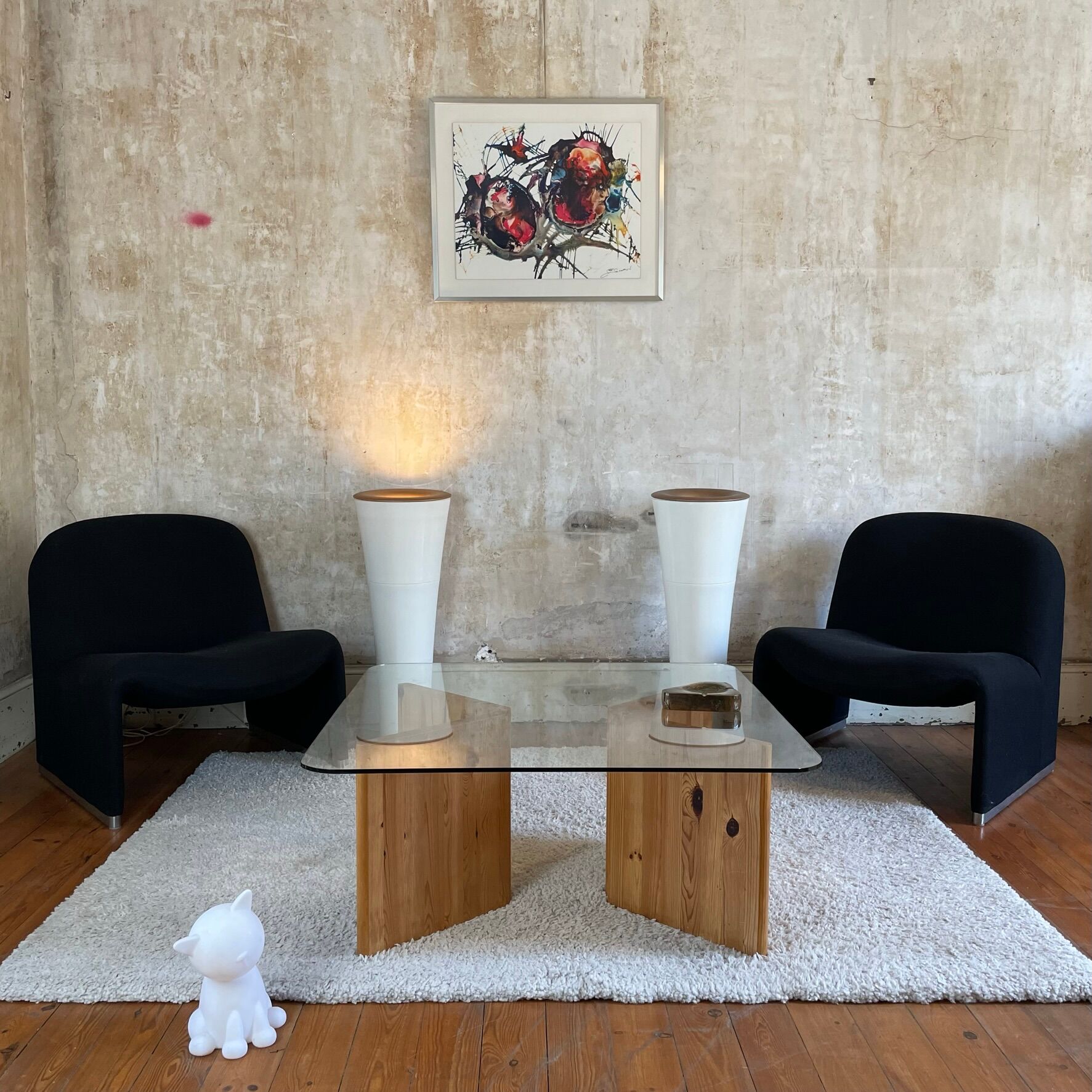 Floor lamps "flambeau", kaoyi flacha, japan 1980