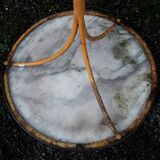 Parisian bistro pedestal table in cast iron and marble