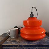 Vintage pendant light in orange opaline