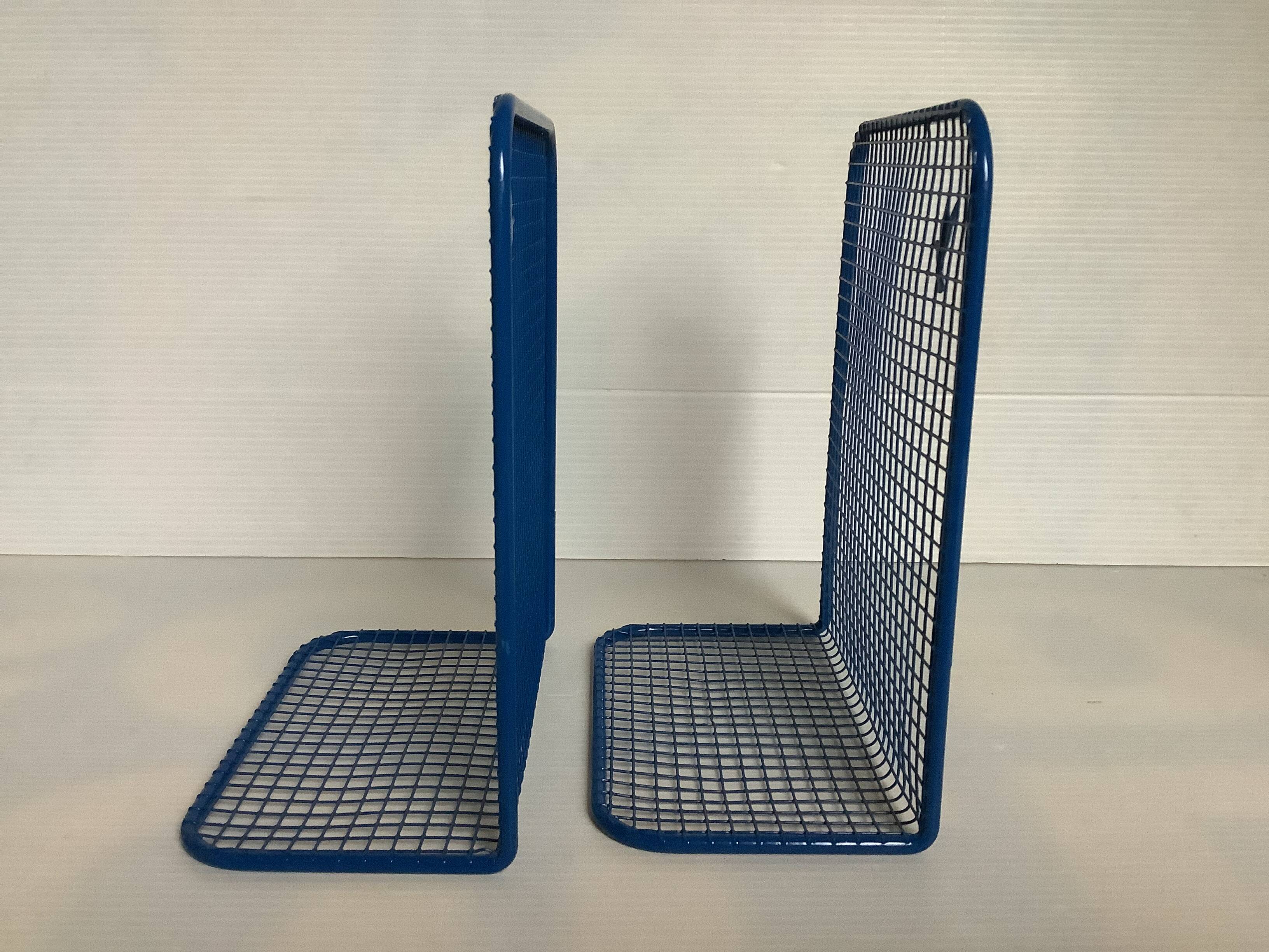 Pair of blue mesh bookends