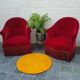 2 fauteuils crapauds en velours