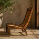 Sculptural Ethnic Lounge Chair in Exotic Wood and Bamboo, 1980s–1990s
