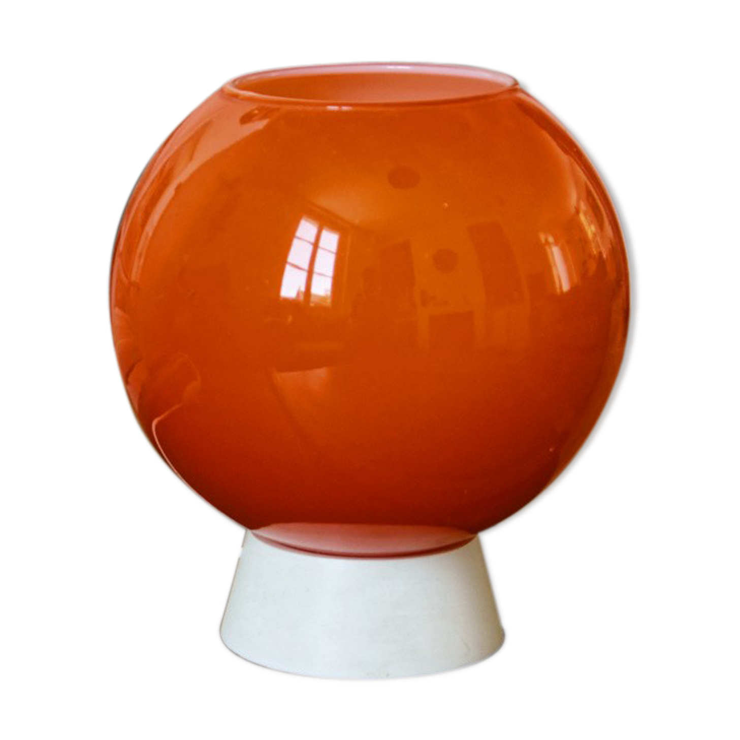 Orange ball table lamp, vintage 70s