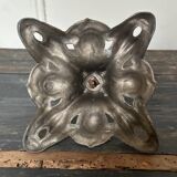 Silver metal candle holder
