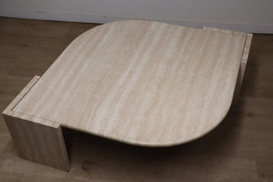 Travertine coffee table, 1980