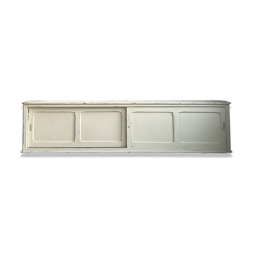 Vintage patinated work cabinet with sliding doors (renovated)