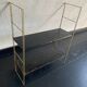 Vintage 1960 String wall shelf black gold - 58 x 49 cm