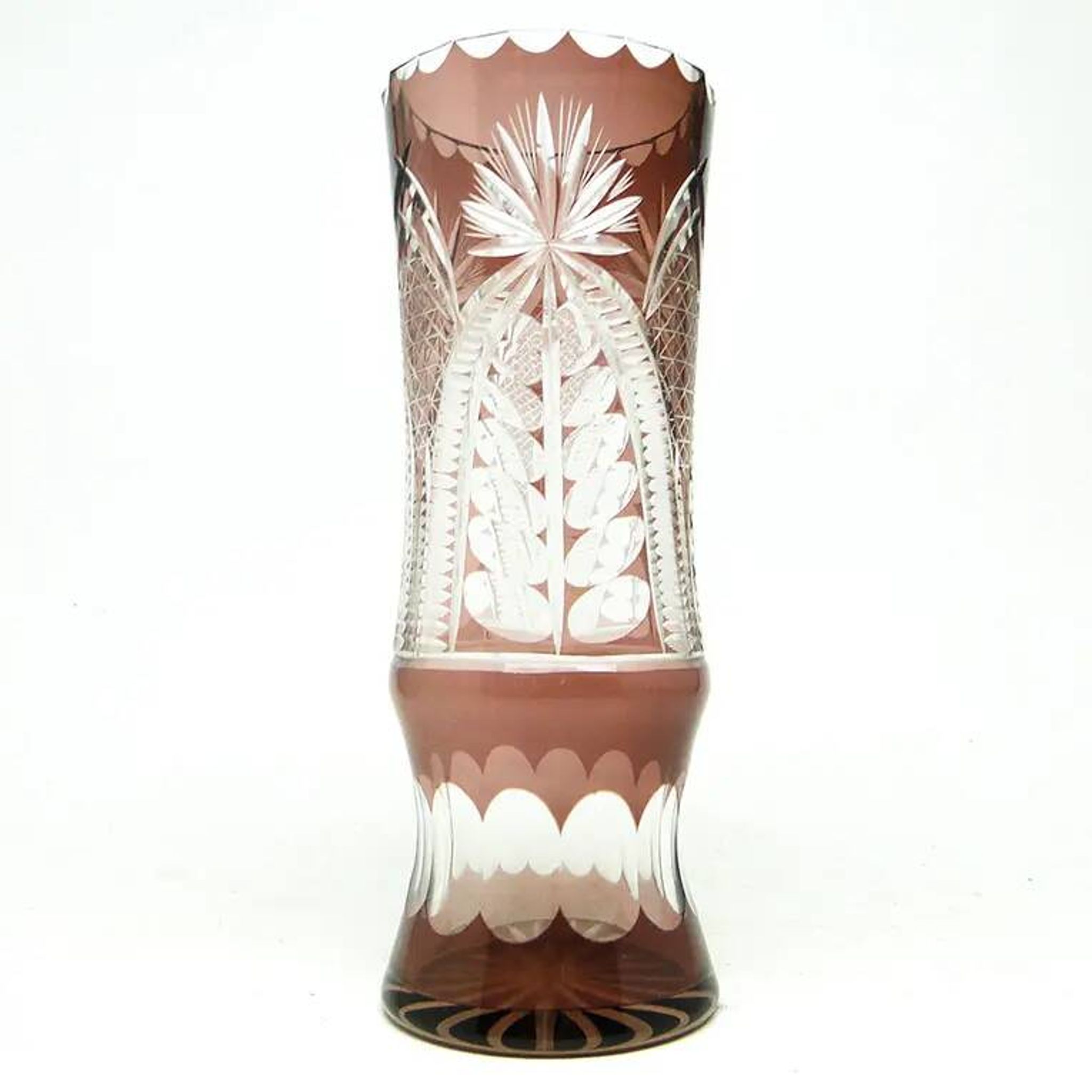 Vase moderne du milieu du siècle, en verre cristal, Pologne, années 1970