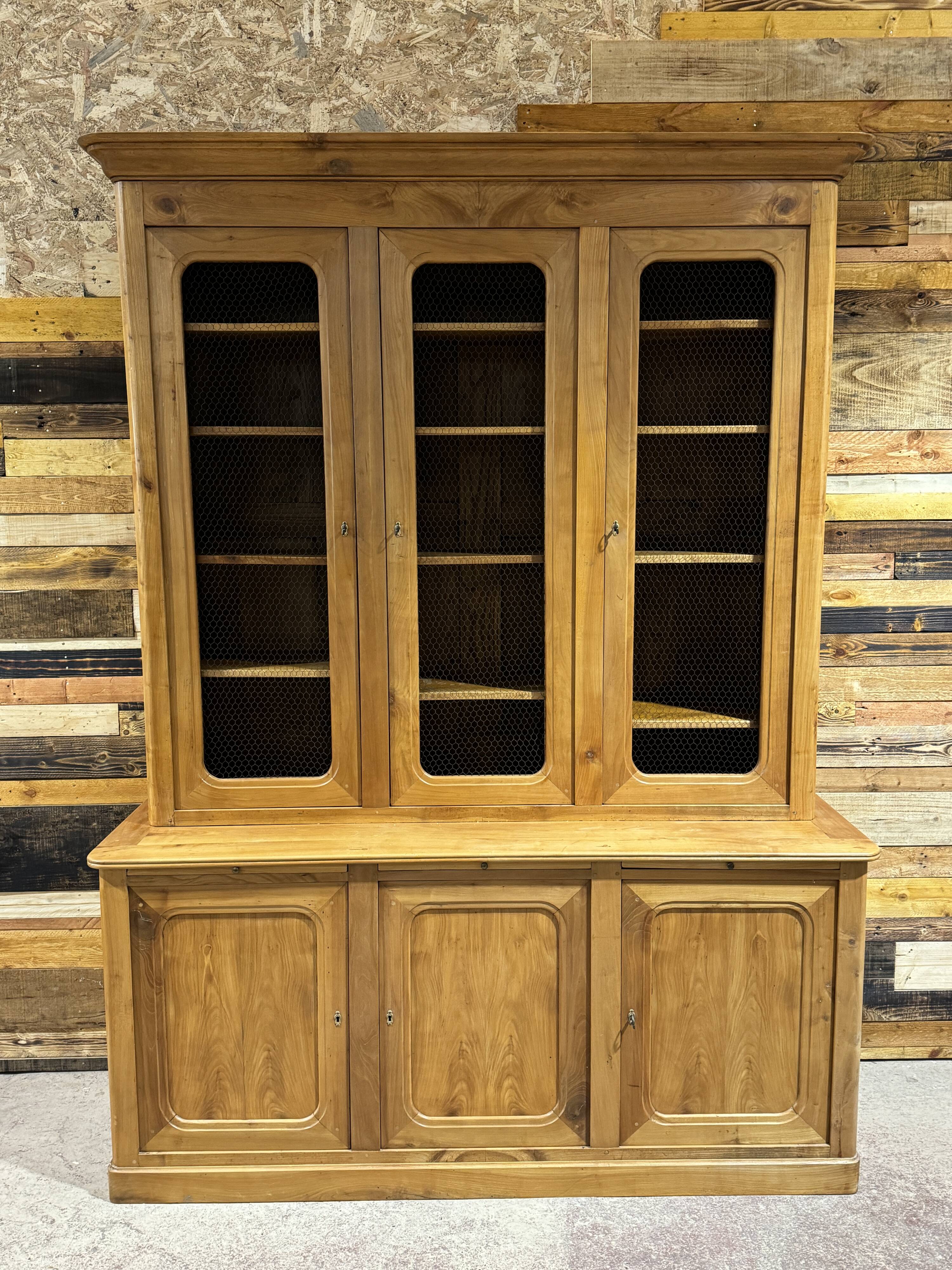Large cherry wood bookcase