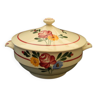 Soup tureen in earthenware from sarreguemines. chatenois model.