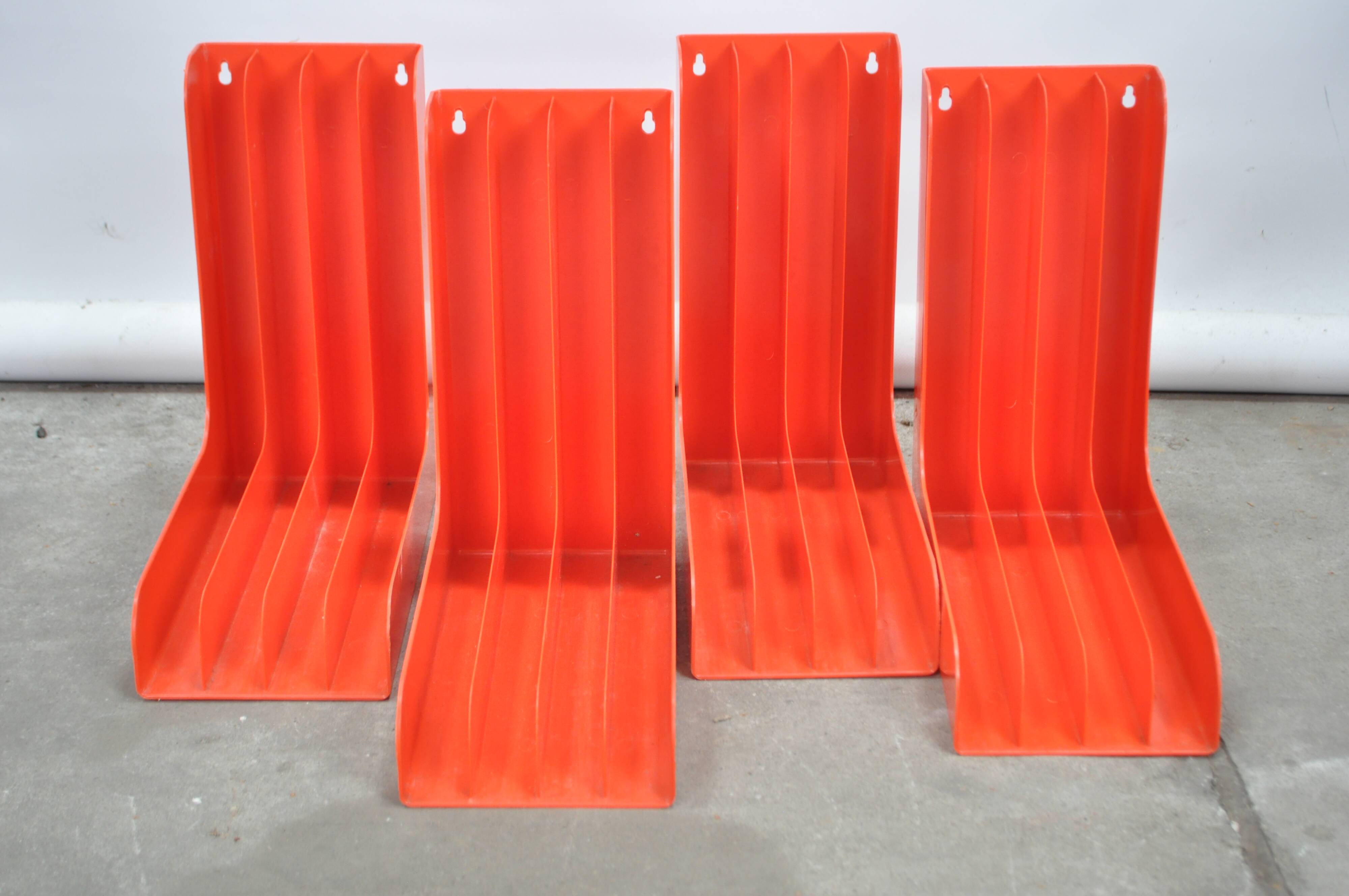 Orange vinyl rack