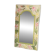 Carved wooden mirror, colourful floral decoration.