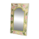 Carved wooden mirror, colourful floral decoration.
