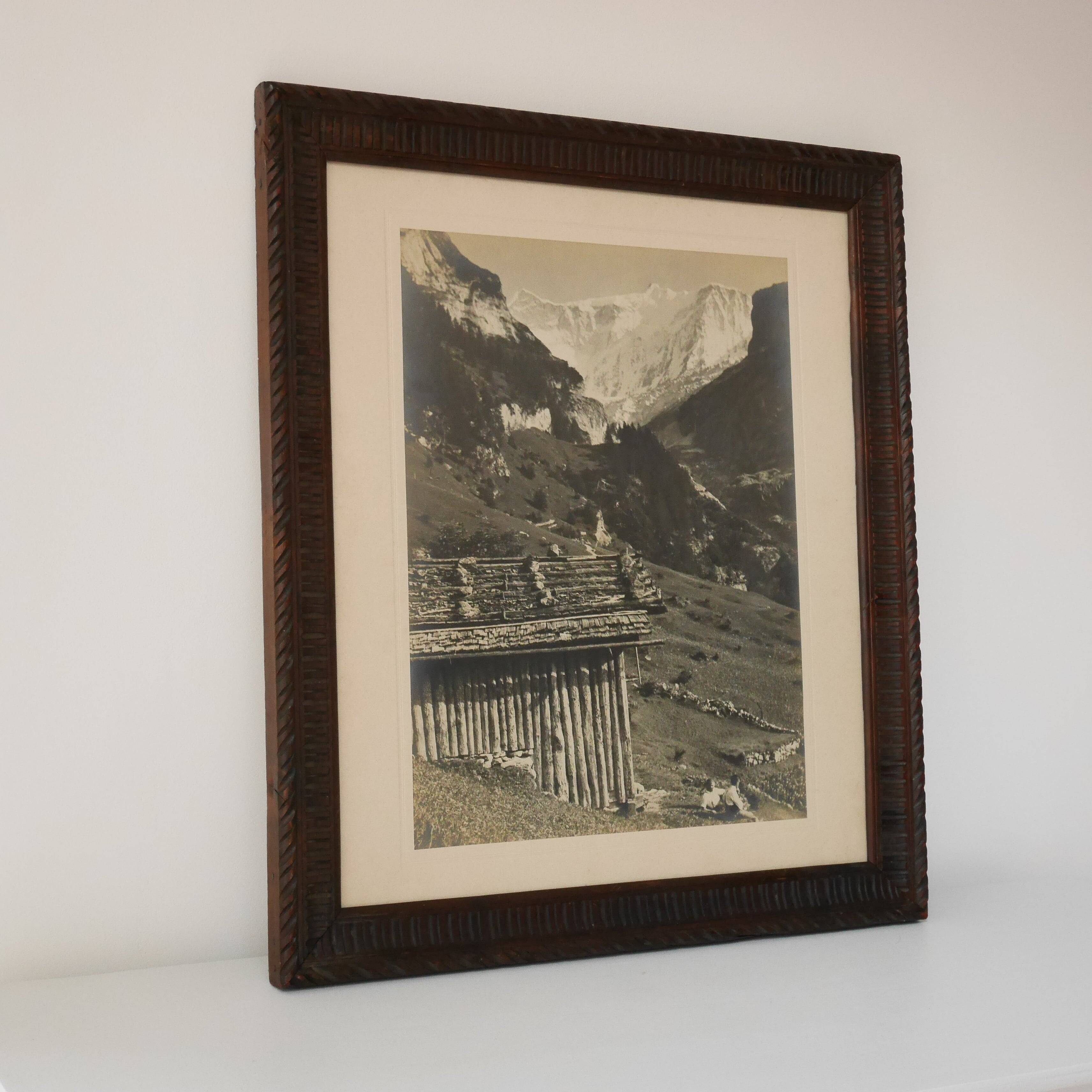 Mountain chalet photography painting