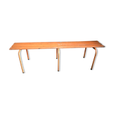 Ancien banc métallique orange