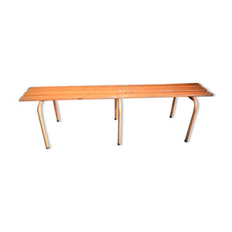 Old orange metal bench