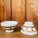Pair of antique bowls, brown tablecloth model, Digoin Sarreguemines