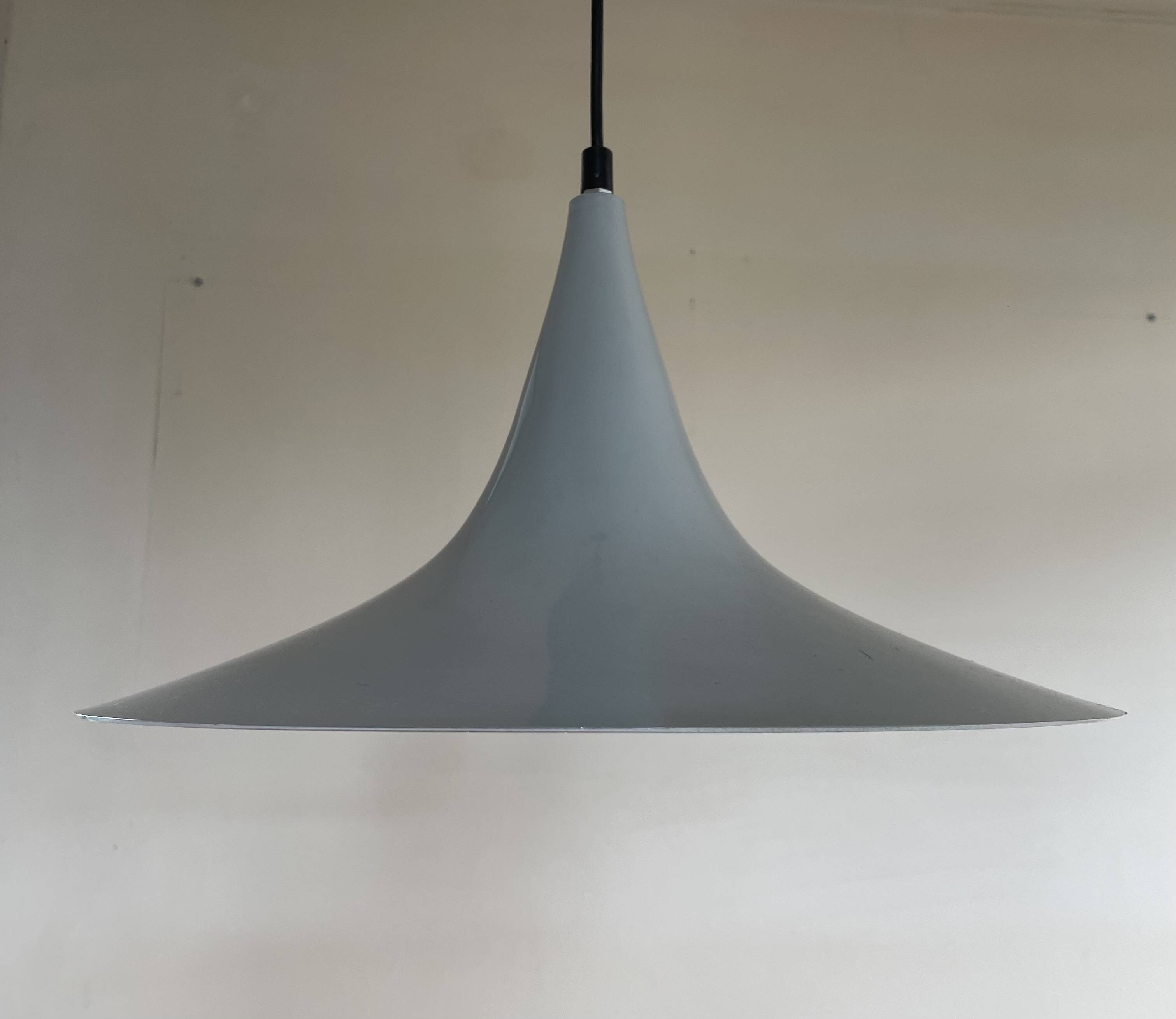 Gray trompet pendant light