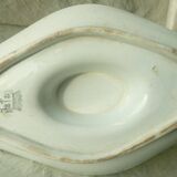 Earthenware gravy boat decorated with Sarreguemines rooster Hamage northern France