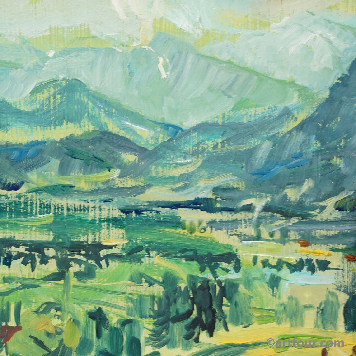 Bad Tölz, Gaißach, 1978 – Oil painting by Alexander Michael