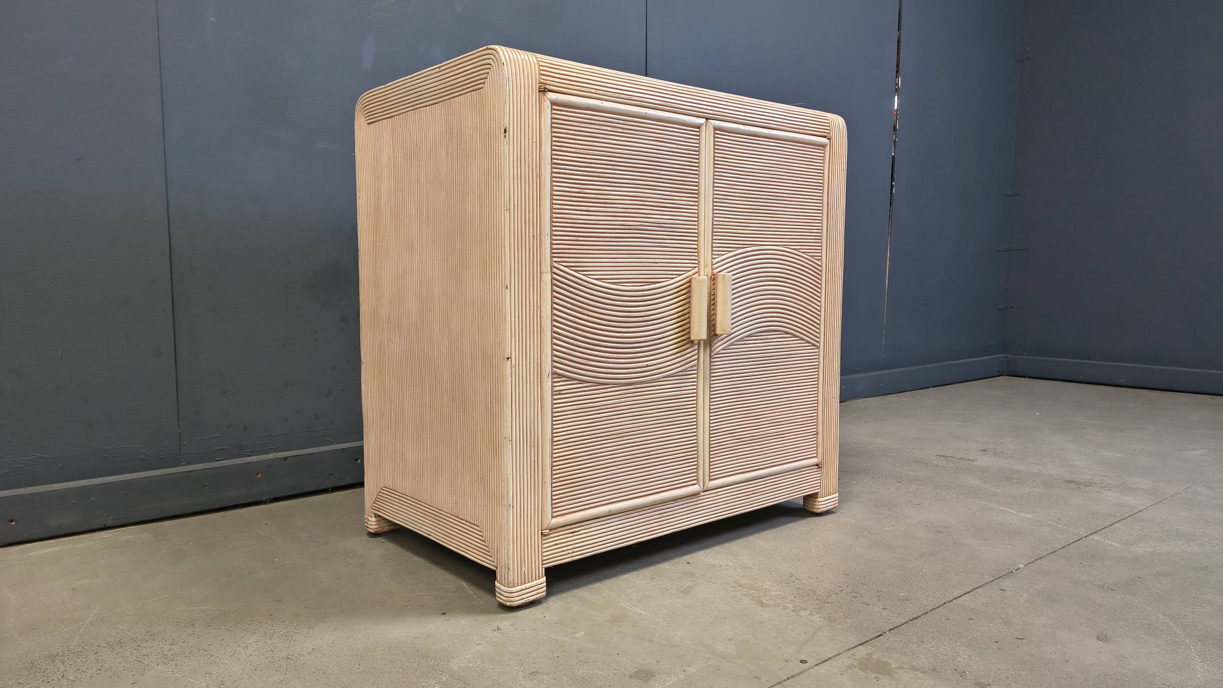 Vintage pencil reed cabinet, 1970s