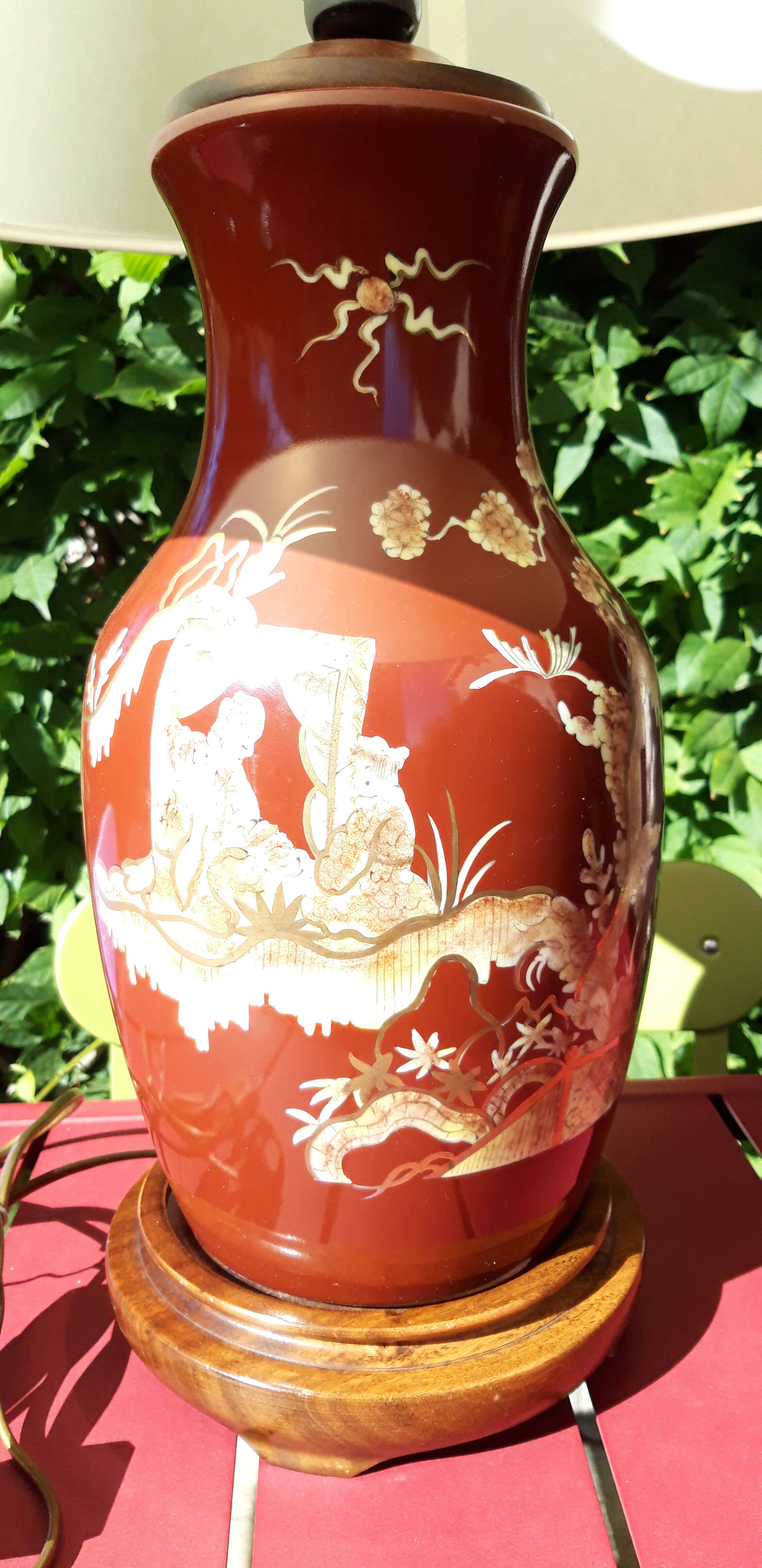 Lampe porcelaine décor Chine