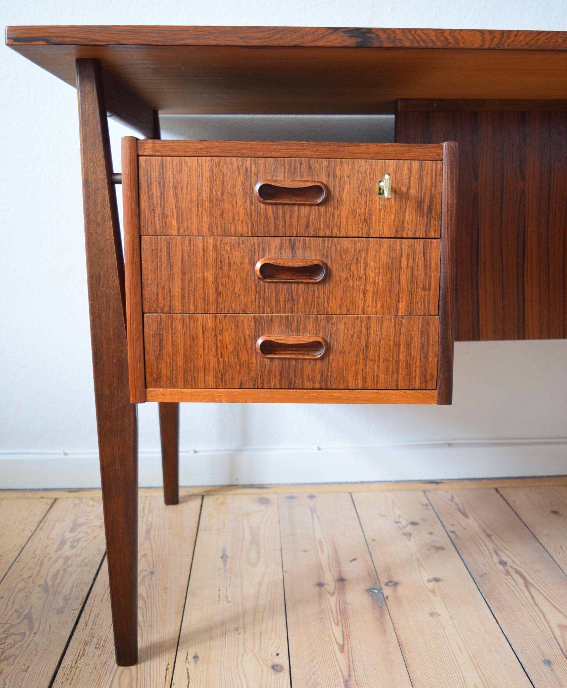 Rosewood Desk By Gunnar Nielsen For Tibergaard, 1960s.