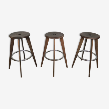 3 stools of bar design Jean Prouvé edition Vitra 2002