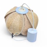 Boho chic rattan style lotus flower pendant light