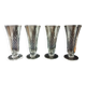 Lot de 4 flûtes à champagne en verre gravé