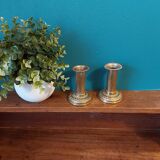 Louis XVI style brass candle holders