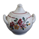 Sugar bowl in earthenware of Sarreguemines flower pattern
