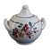 Sugar bowl in earthenware of Sarreguemines flower pattern