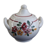 Sugar bowl in earthenware of Sarreguemines flower pattern