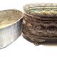 Old planter decorations medallion brass / bronze deco flower garden