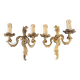 Pair of bronze Art Nouveau wall sconces.