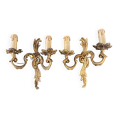 Pair of bronze Art Nouveau wall sconces