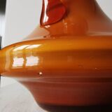 Vintage Murano Cased Glass Vase: Retro Orange Ceramic, 70s Yugoslavia